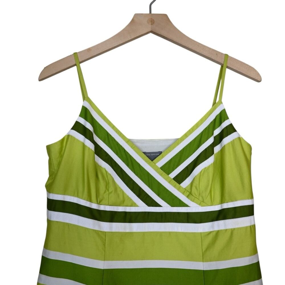 Ann Taylor Womens 8 Striped Spaghetti Strap Lined Dress - Picture 3 of 9